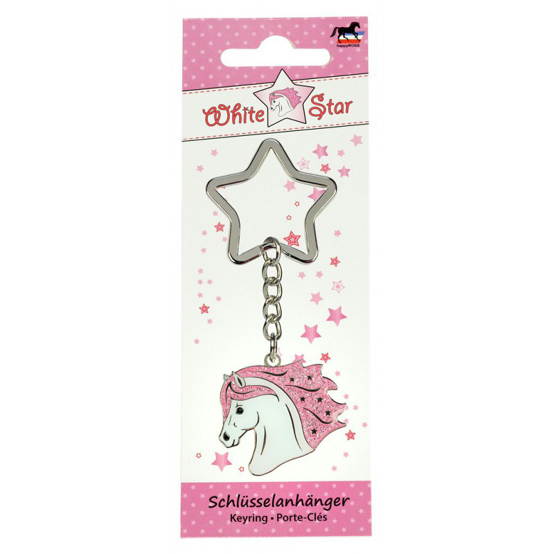 Porte-clés Tête de cheval White and Black Star2