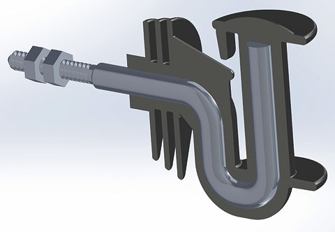 Isolateur angulaire à tige filetée pour ruban Cavallo x102