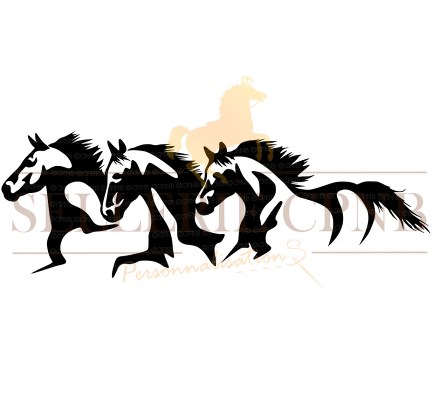 Sticker Trois chevaux