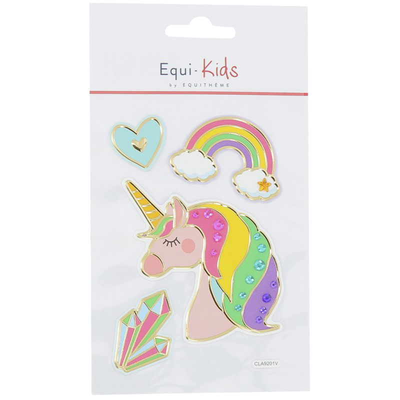 Stickers Equi-Kids Relief Licorne Strass x5