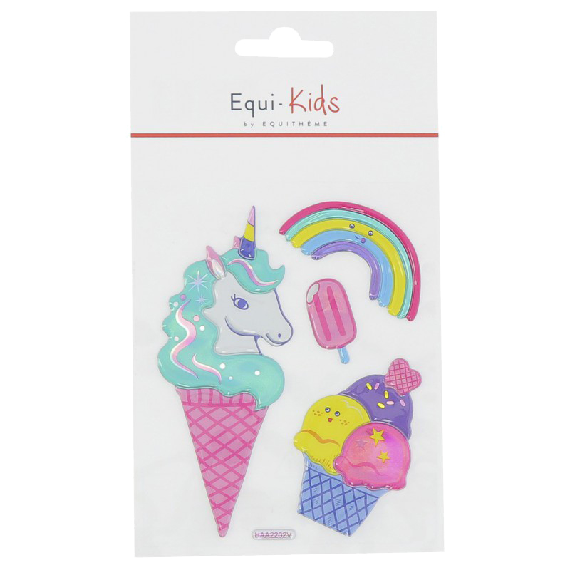 Stickers Equi-Kids Relief Licorne Ice x5