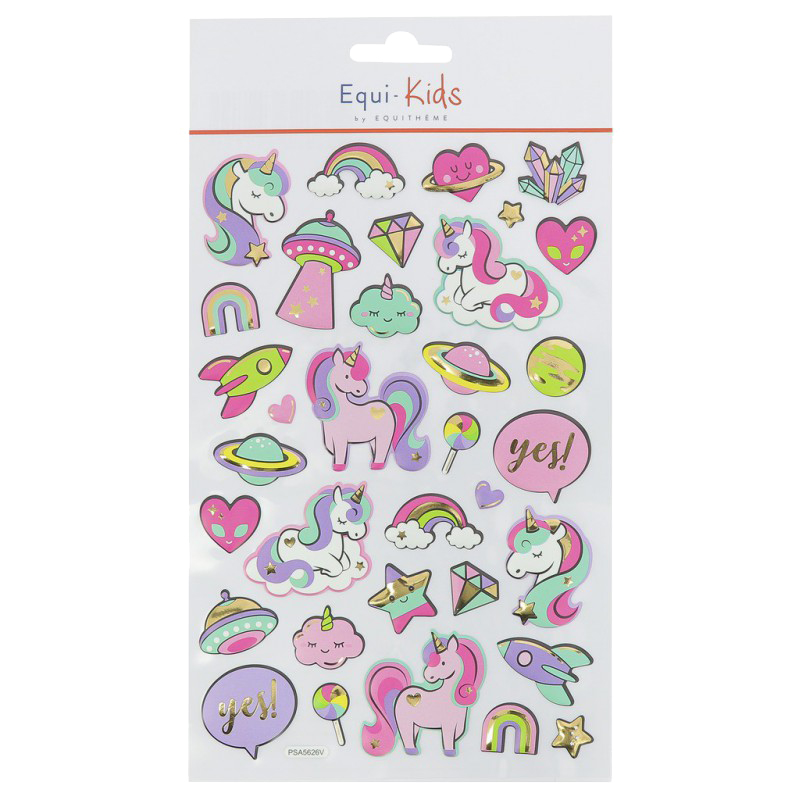 Stickers Equi-Kids Relief Licorne Sweet x5