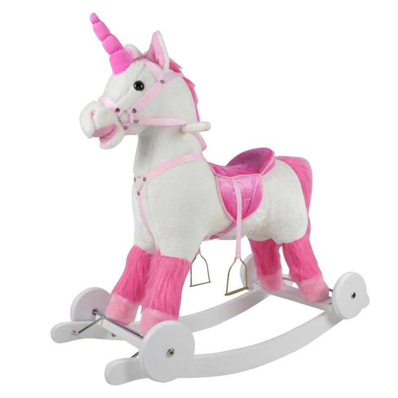 ZERONE Jouet Cheval à Bascule Enfant - Cadeau d'Anniversaire Mignon pour  Maison Maternelle 84530