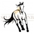 Sticker cheval au galop face