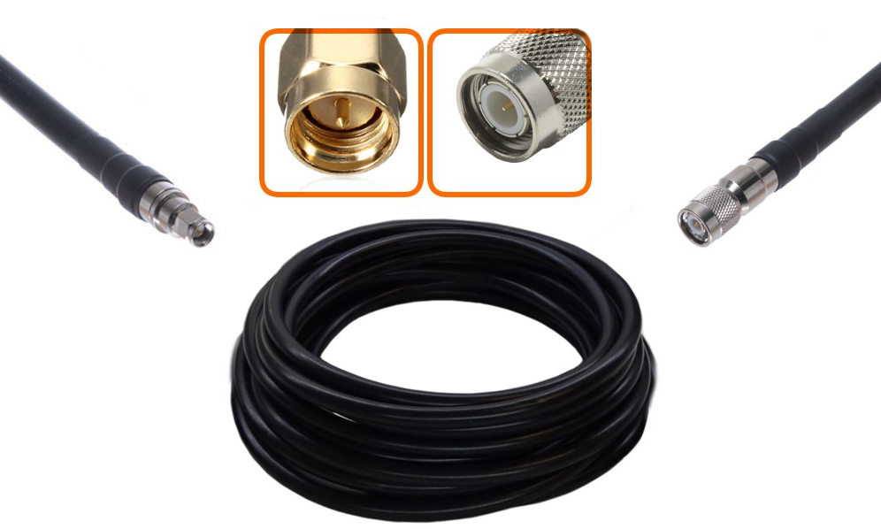 5x Câbles Coaxiaux RG-58 50 Ohms 1 Pied – BNC Mâle Vers SMA Mâle Par Belden
