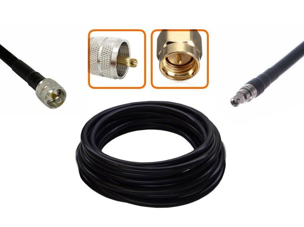 CABLE UHF PL 259 MALE VERS SMA MALE