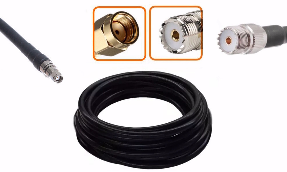 câble coxial  RP-SMA mâle uhf so239 femelle