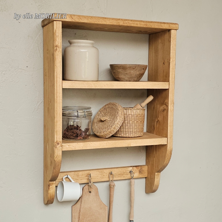 20250321_082849ancienne etagere en bois  4 crochets de cuisine  brocante vintage decoration