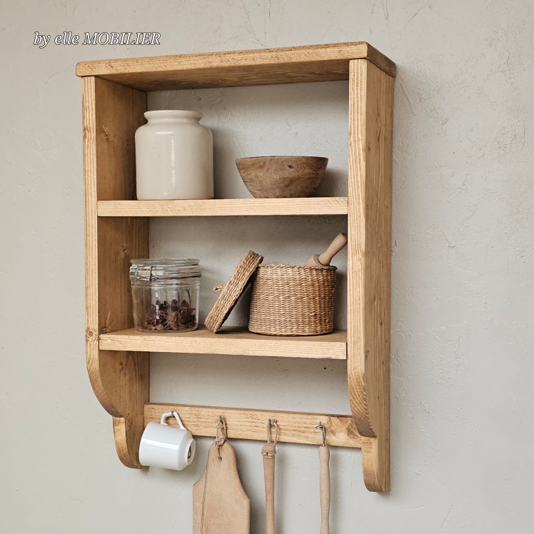 20250321_082836ancienne etagere en bois  4 crochets de cuisine  brocante vintage decoration