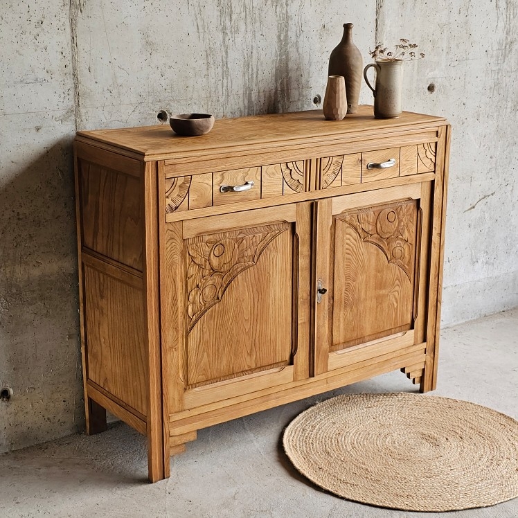 20250603_130836ancien buffet 2 portes deus tiroirs art deco -brocante-vintage