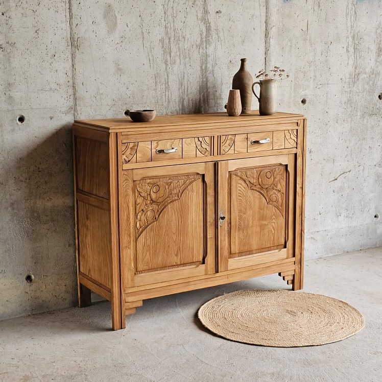 20250603_130924ancien buffet 2 portes deus tiroirs art deco -brocante-vintage