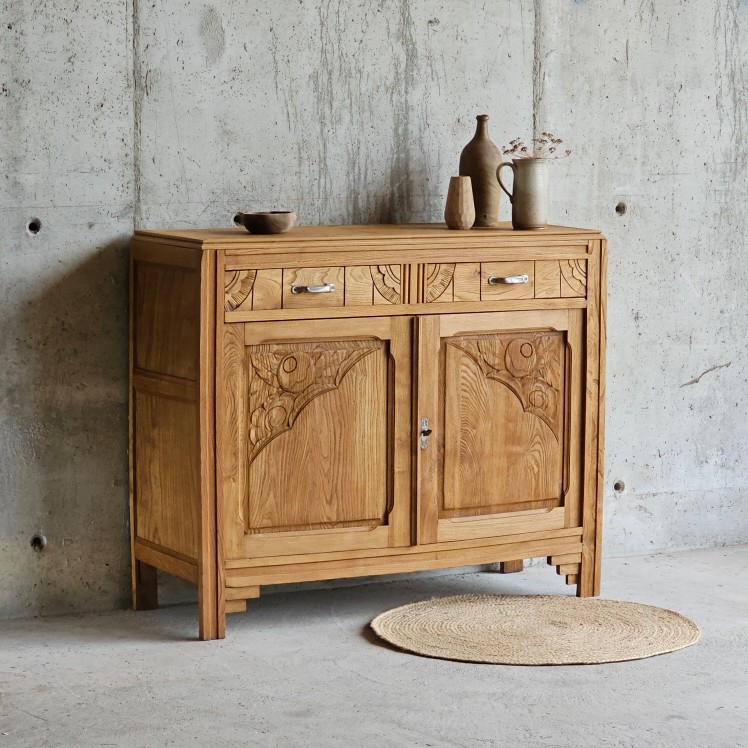 20250603_131418ancien buffet 2 portes deus tiroirs art deco -brocante-vintage