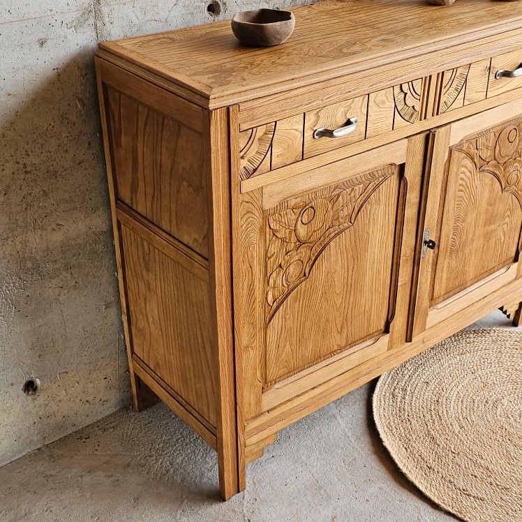 20250603_133455ancien buffet 2 portes deus tiroirs art deco -brocante-vintage