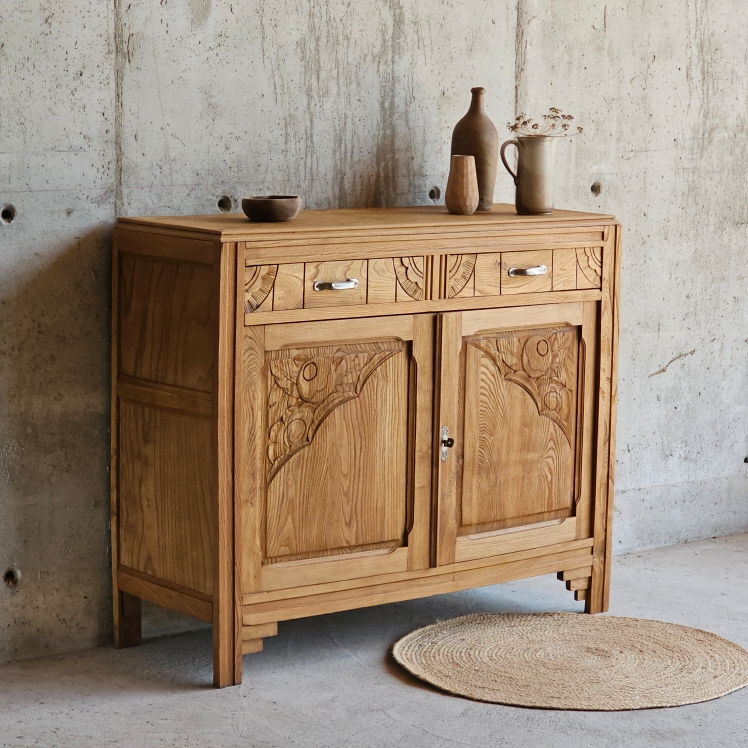 20250603_145757ancien buffet 2 portes deus tiroirs art deco -brocante-vintage