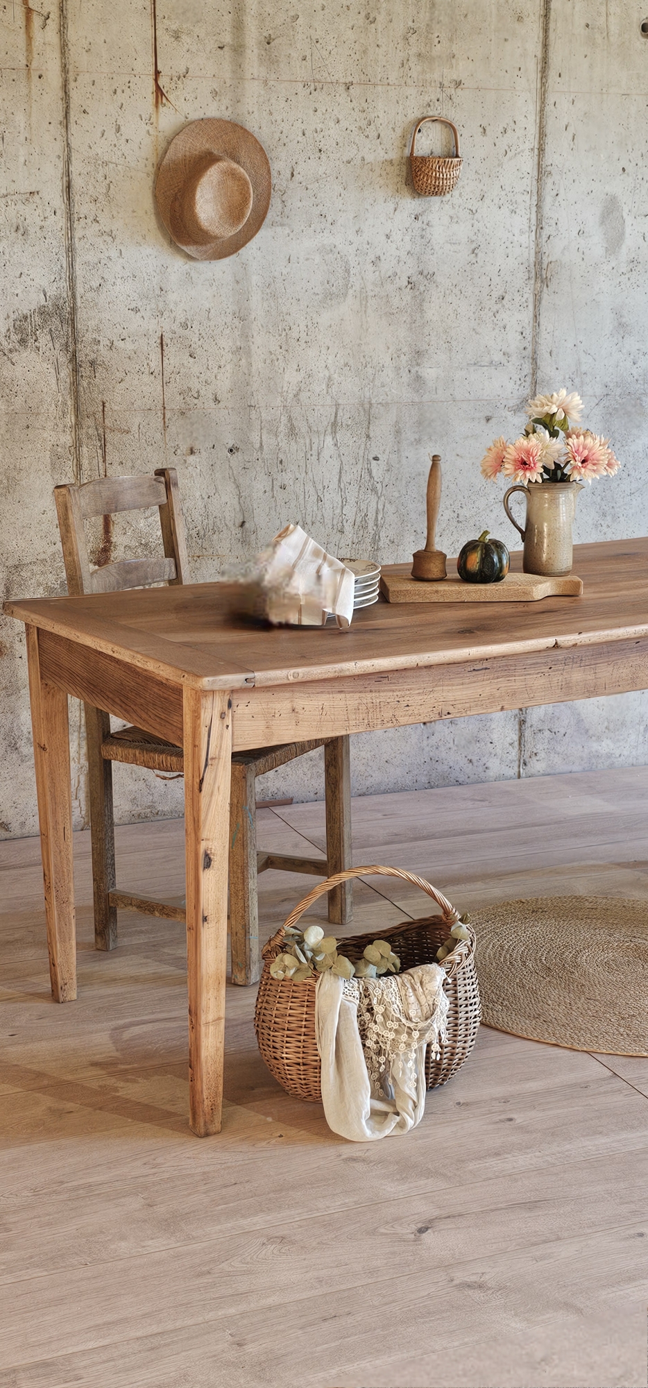 ancienne table de ferme en bois massif-noyer-chêne -vintage 20251103_160147