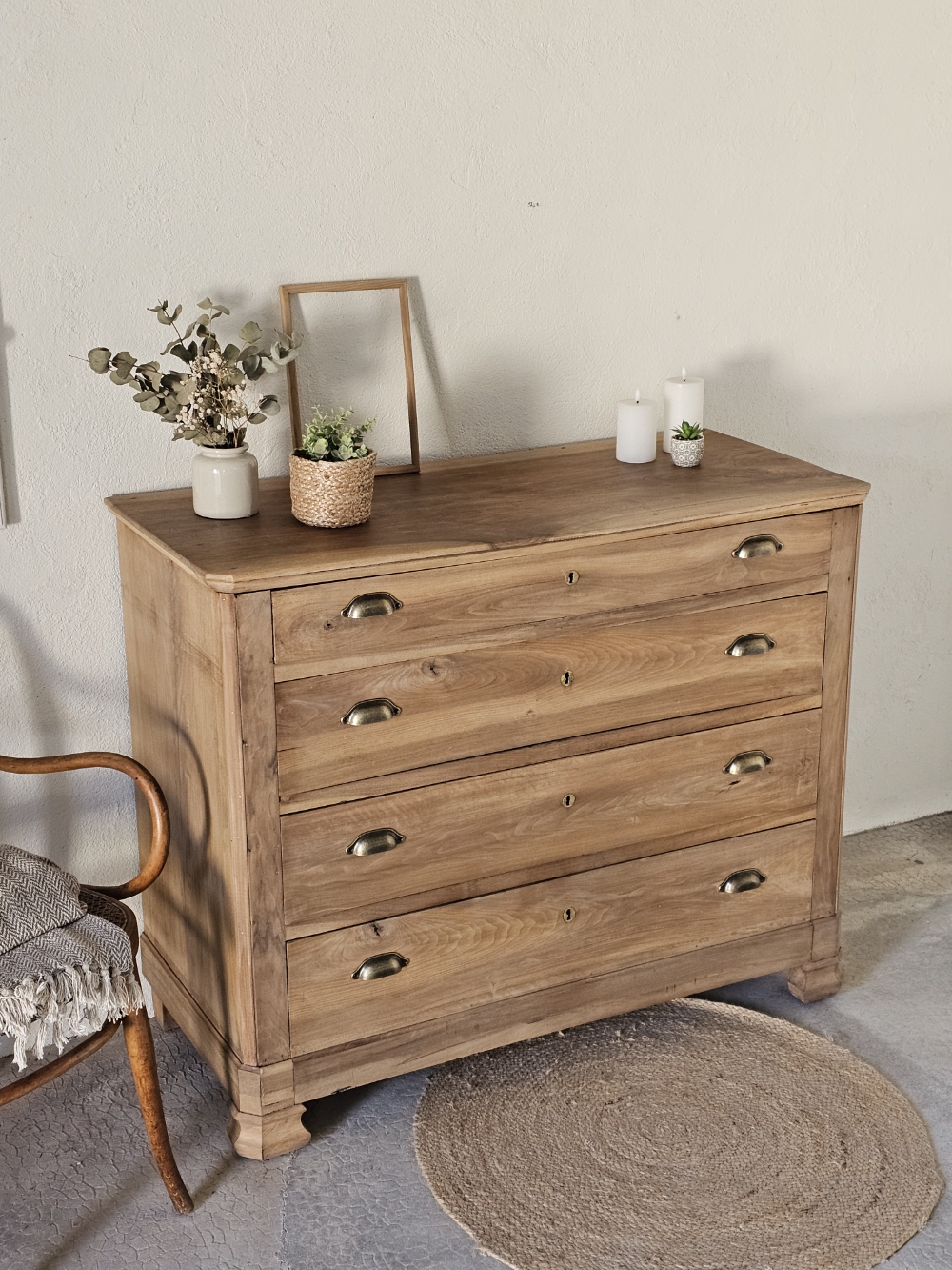 Commode ancienne en bois massif orme (1)20260114_131745