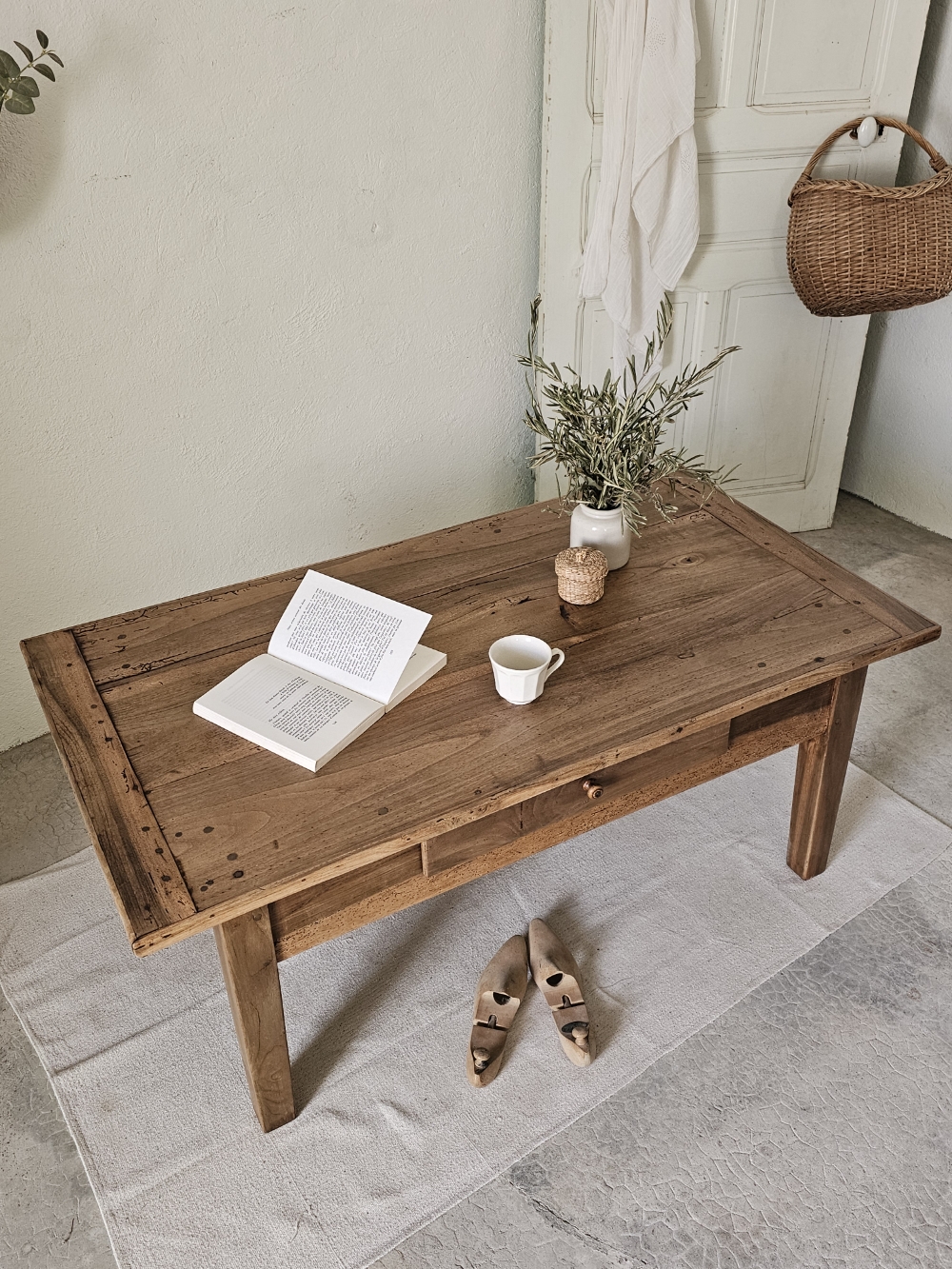 Ancienne table de ferme basse 3 tiroirs20260425_113429