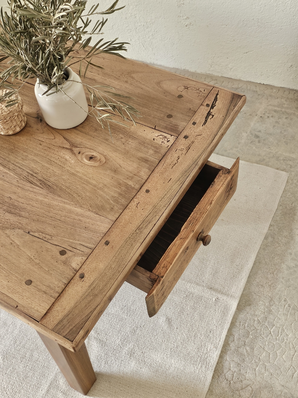 Ancienne table de ferme basse 3 tiroirs20260425_113327