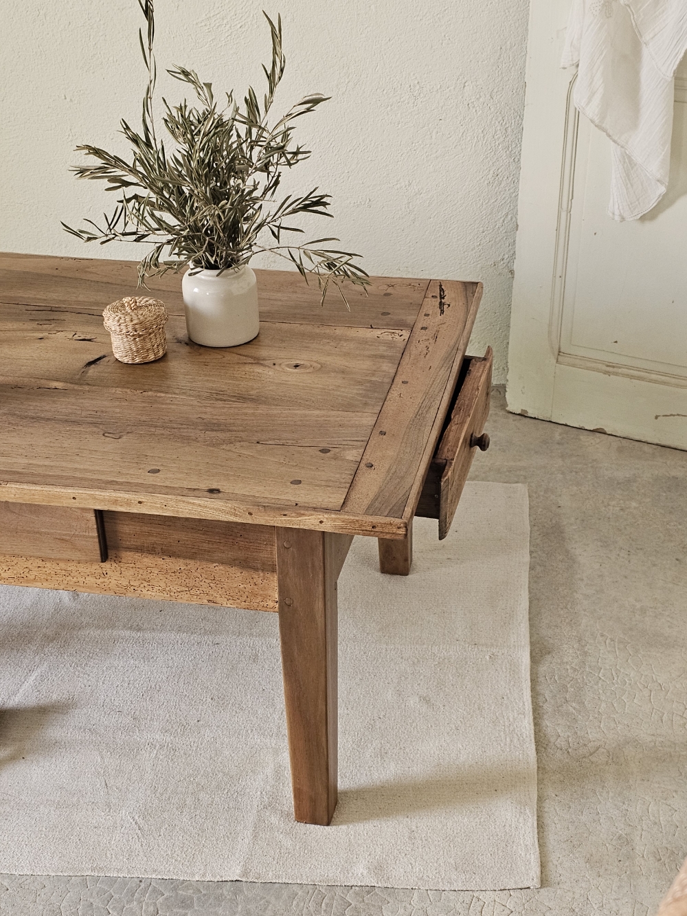 Ancienne table de ferme basse 3 tiroirs20260425_113312