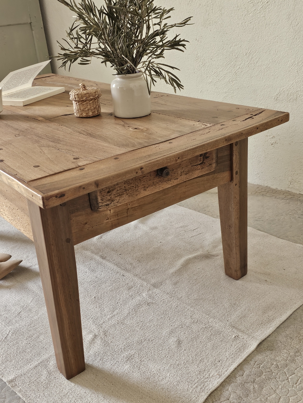 Ancienne table de ferme basse 3 tiroirs20260425_113412