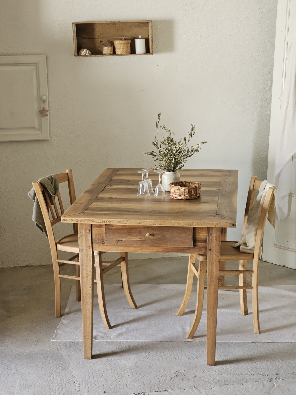 Table de Ferme en Chêne Massif – 3 Tiroirs – Style Authentique20260505_160929