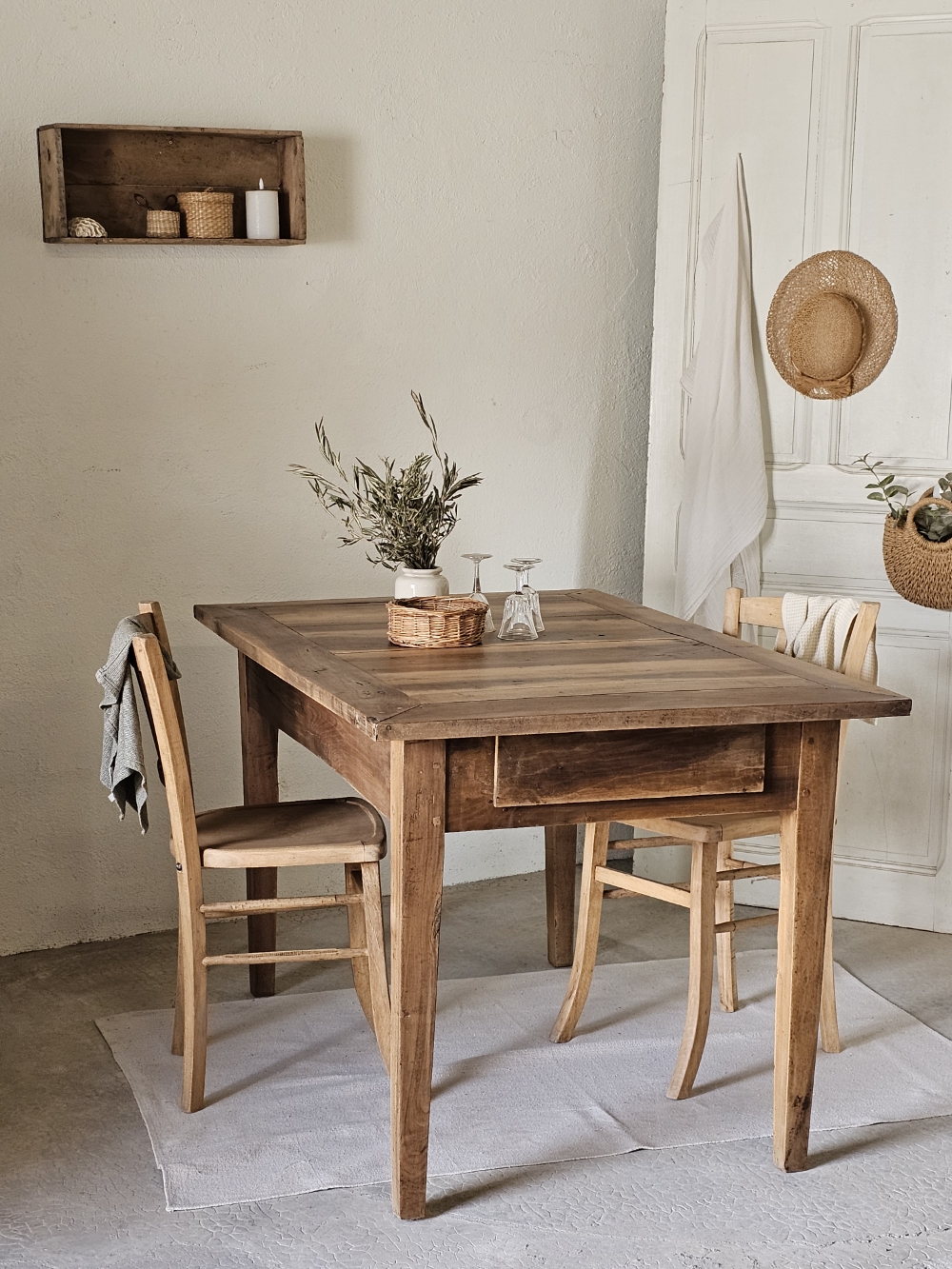 Table de Ferme en Chêne Massif – 3 Tiroirs – Style Authentique20260505_160015