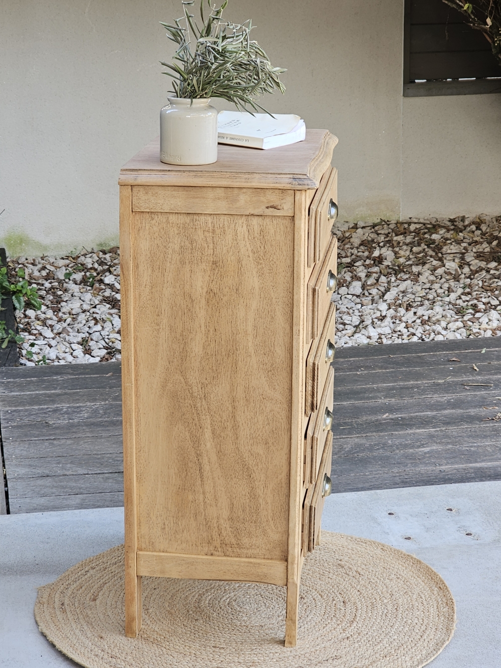Chiffonnier vintage 5 tiroirs en bois brut20260907_180247