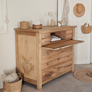 commode en bois brut 