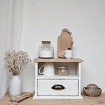 20241222_161931ancien petit meuble de cuisine  en bois blanc patiné et  bois brut brocante ancien meuble maison de campagne  decoration ameublement