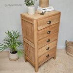 20250324_162330ancien chiffonnier  en bois brut et poignées coquilles vintage brocante