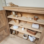 20250522_111134ancien garde -manger ancien en bois brut orme 2 portes 4 etageres