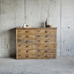 ancien meuble de metier - meuble d'atelier avec 12 tiroirs et portes étiquettes vintage20250705_075506