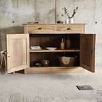 Buffet ancien hêtre & sapin ciré – 2 portes 2 tiroirs20250802_150433