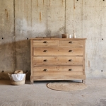 20250803_165852Commode ancienne en bois massif, entièrement restaurée, finition brute mate, 5 tiroirs spacieux dont un grand tiroir