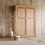 20250826_153808Grande armoire ancienne en chêne et sapin – bois brut clair, penderie & étagères