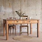 20250923_161934ancienne table basse en bois avec 2 tiroir et poignée coquille