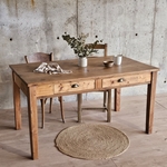 20250923_161812ancienne table basse en bois avec 2 tiroir et poignée coquille