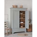 Armoire ancienne fin XIXe – Noyer & sapin massif – Vert grisé20260217_150113