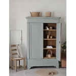 Armoire ancienne fin XIXe – Noyer & sapin massif – Vert grisé20260217_150125