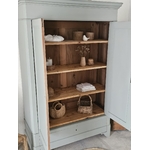 Armoire ancienne fin XIXe – Noyer & sapin massif – Vert grisé20260217_150215