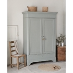 Armoire ancienne fin XIXe – Noyer & sapin massif – Vert grisé20260217_150625