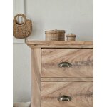 ancienne commode en noyer 3 tiroirs,bois brut et poignées coquille20260403_092326