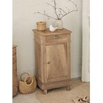 Petit meuble d’appoint ancien en bois patiné – tiroir et étagères20260408_114053
