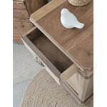 Petit meuble d’appoint ancien en bois patiné – tiroir et étagères20260408_114151