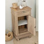 Petit meuble d’appoint ancien en bois patiné – tiroir et étagères20260408_114225