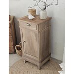 Petit meuble d’appoint ancien en bois patiné – tiroir et étagères20260408_114134