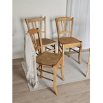 Ensemble de 4 Chaises de Bistrot Vintage – Bois Clair Restauré20260504_111505
