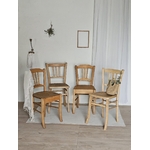 Ensemble de 4 Chaises de Bistrot Vintage – Bois Clair Restauré20260504_111649