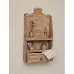 Étagère murale vintage en bois naturel avec tiroir - Style Brocante20260603_124936