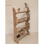 Étagère vaisselier ancienne en bois brut Art Populaire20260804_150759